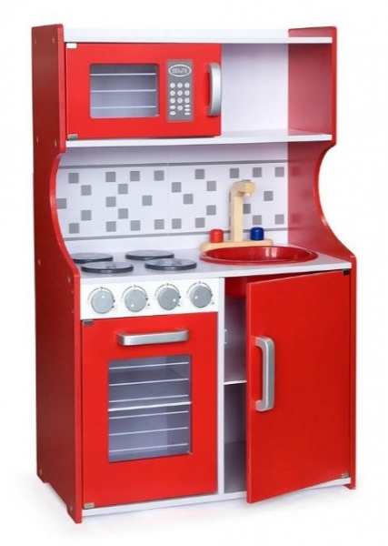 Spielküche modern Holz 100 cm rot
