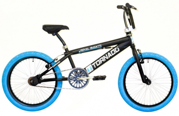 BMX Junior Fun Fahrrad 20 Zoll Felgenbremse mattschwarz-blau